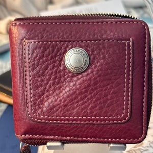 Coach Burgundy Leather Wallet